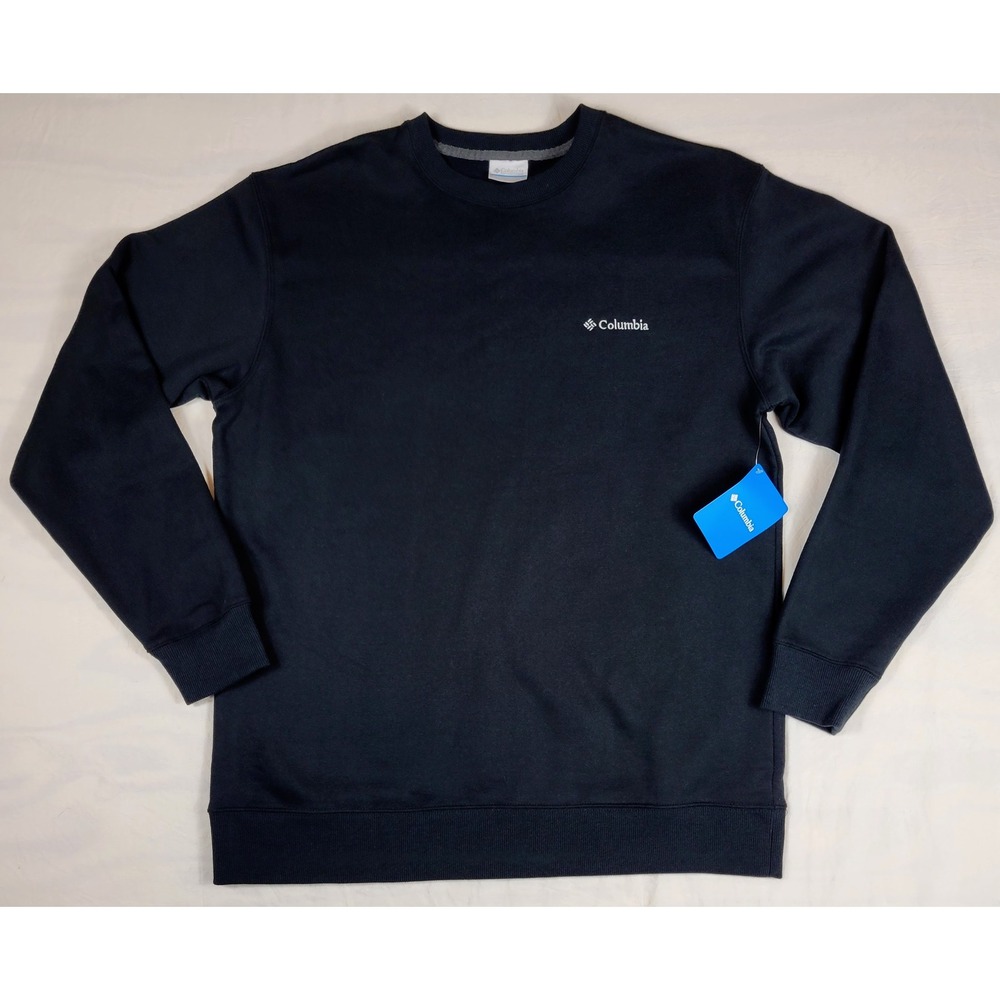 Columbia Mens Hart Mountain II Crew Sweatshirt Black Fleece Pullover AM6769 L